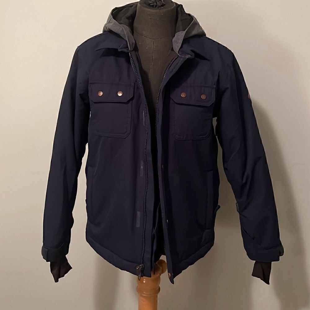 Quiksilver Kid's Navy Blue Dry Flight Technology 18K Hooded Winter Jacket